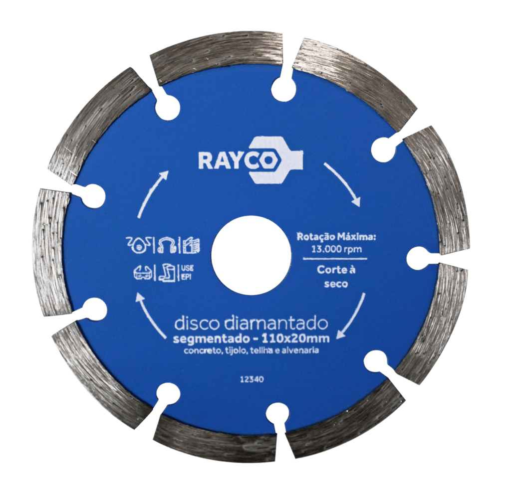 DISCO DIAMANTADO SEGMENTADO 4.3/8" 110X20mm – RAYCO