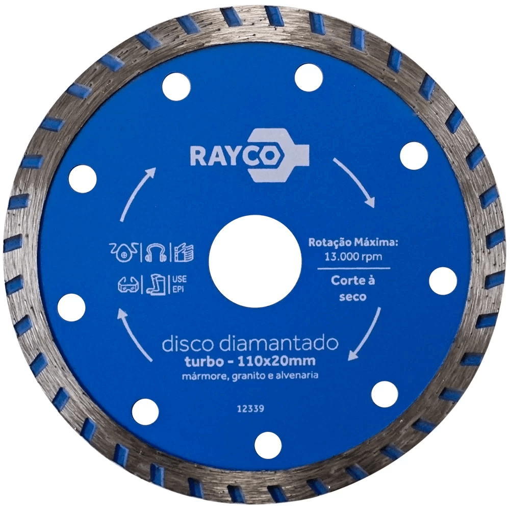 DISCO DIAMANTADO TURBO 4.3/8" 110X20mm – RAYCO