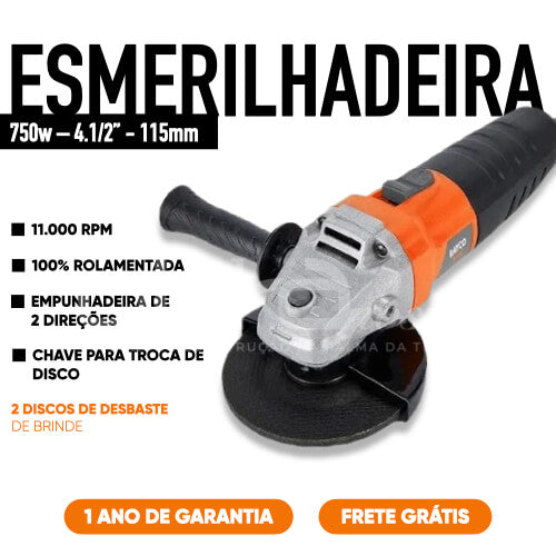 KIT FAZ-TUDO DIY: Serra Mármore + Furadeira de Impacto + Parafusadeira 12v + Esmerilhadeira + Lixadeira Orbital + Serra Tico-Tico