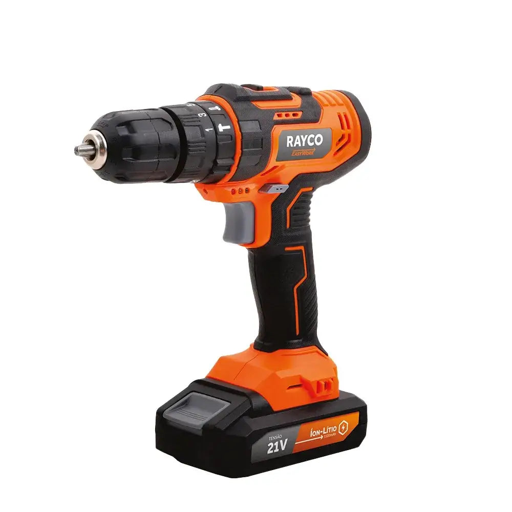 PARAFUSADEIRA / FURADEIRA IMPACTO 21V + MALETA 110 PÇS – RAYCO