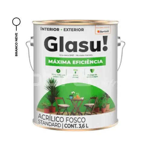 TINTA ACRÍLICA MÁXIMA EFICIÊNCIA FOSCO 3,6L EXTERNA – GLASU