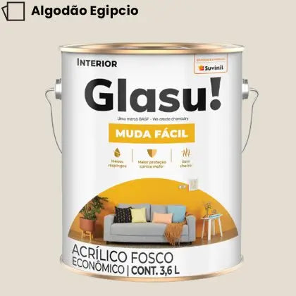 TINTA ACRÍLICA MUDA FÁCIL FOSCO 3,6L INTERNA – GLASU