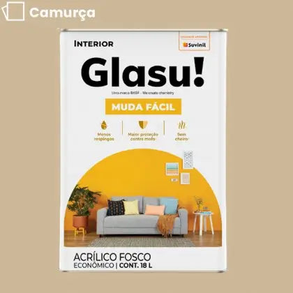 TINTA ACRÍLICA MUDA FÁCIL FOSCO 18L INTERNA – GLASU