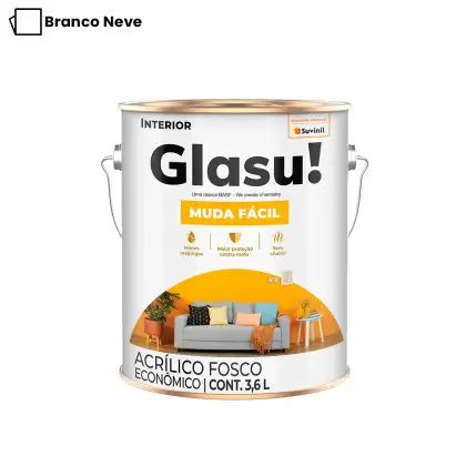 TINTA ACRÍLICA MUDA FÁCIL FOSCO 3,6L INTERNA – GLASU
