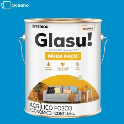 TINTA ACRÍLICA MUDA FÁCIL FOSCO 3,6L INTERNA – GLASU
