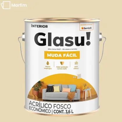 TINTA ACRÍLICA MUDA FÁCIL FOSCO 3,6L INTERNA – GLASU