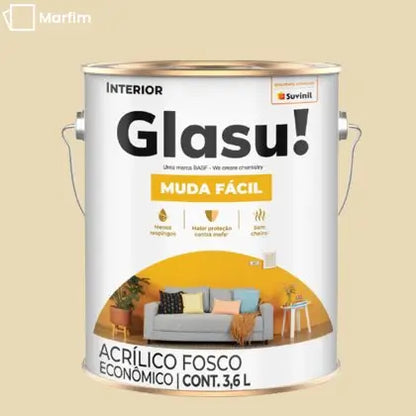 TINTA ACRÍLICA MUDA FÁCIL FOSCO 3,6L INTERNA – GLASU
