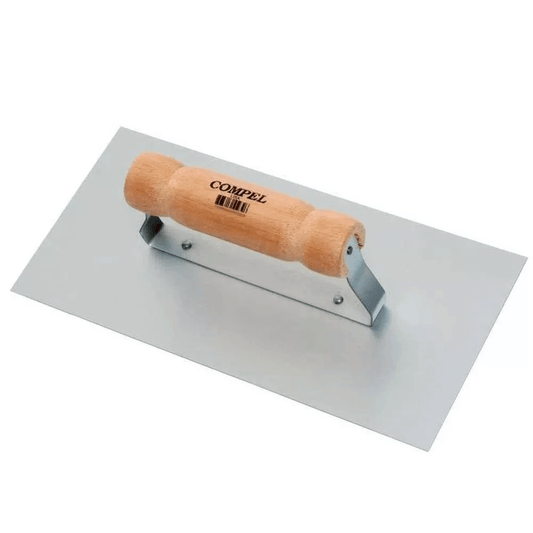 DESEMPENADEIRA AÇO LISA CABO MADEIRA 12x25,5cm – COMPEL