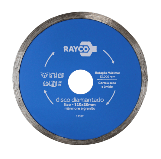 DISCO DIAMANTADO LISO 4.3/8" 110X20mm – RAYCO