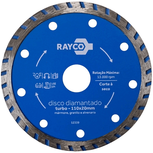 DISCO DIAMANTADO TURBO 4.3/8" 110X20mm – RAYCO